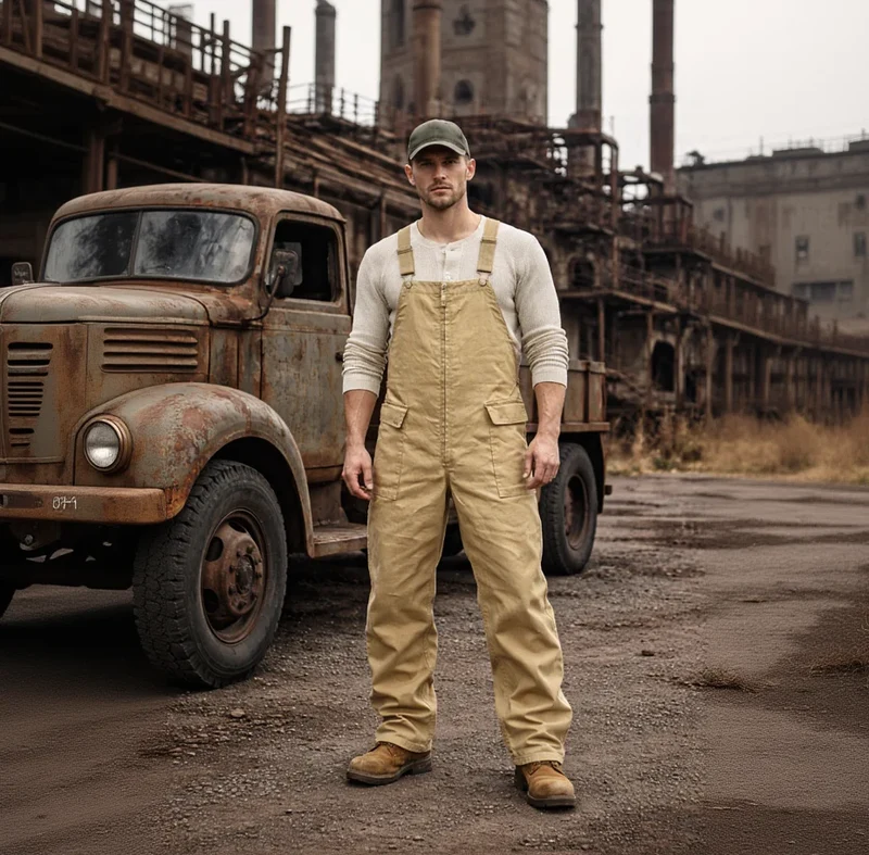 Robuste Herren-Latzhose im Workwear-Stil mit funktionalen Taschen