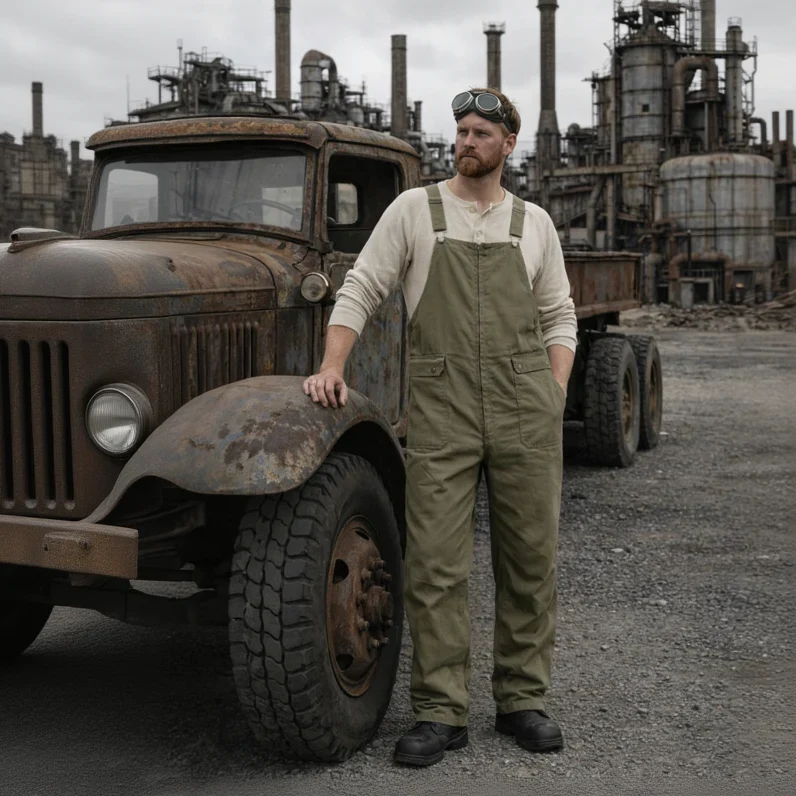 Robuste Herren-Latzhose im Workwear-Stil mit funktionalen Taschen