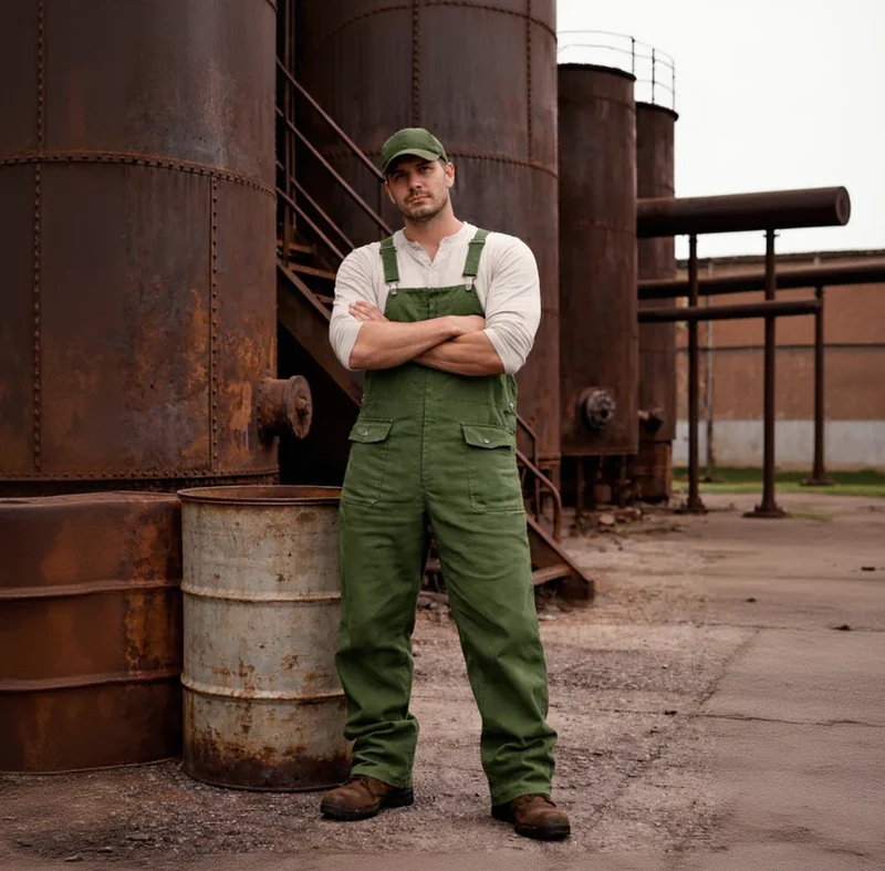 Robuste Herren-Latzhose im Workwear-Stil mit funktionalen Taschen