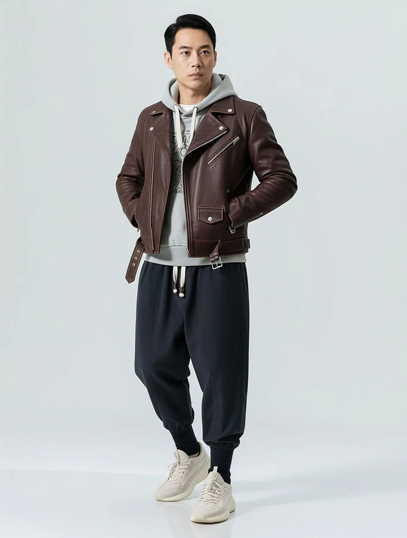 Weite Freizeithose für Herren mit hohen Bündchen und Kordelzug