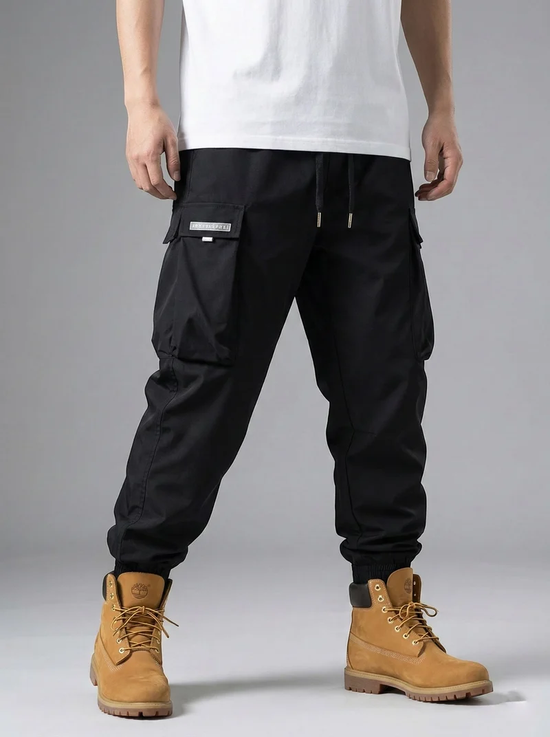 Jogger Tapered Cargo Hose für Herren mit Kordelzug und Bündchen
