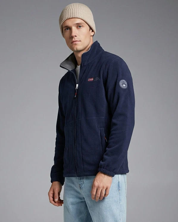Fleecejacke für Herren mit Reißverschluss und Stehkragen
