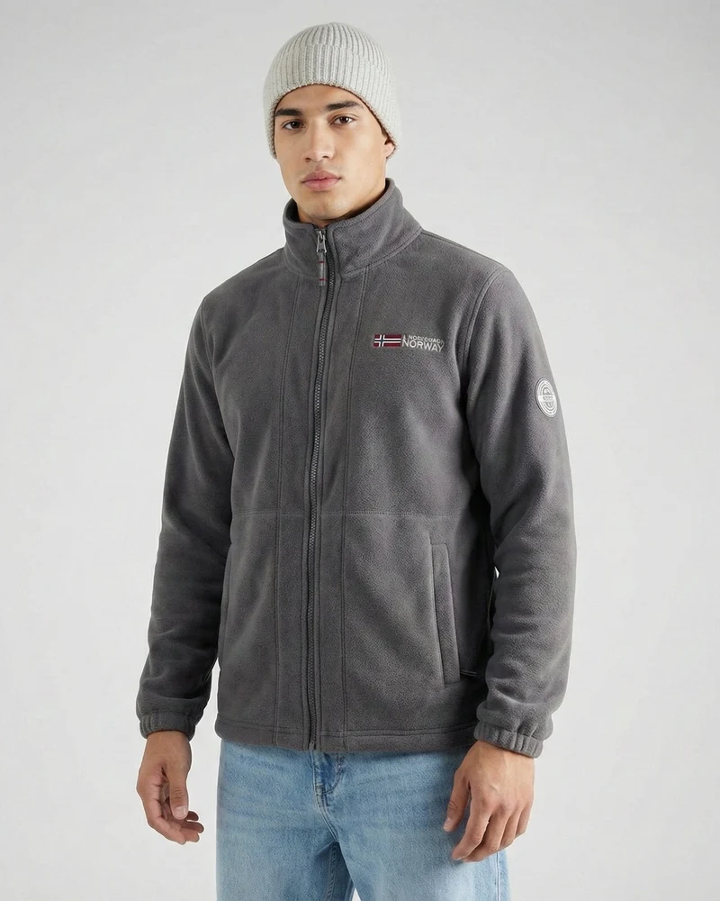Fleecejacke für Herren mit Reißverschluss und Stehkragen