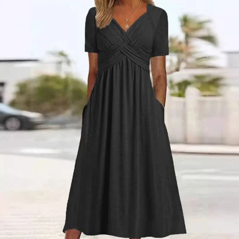 Hainah | V-Ausschnitt Schmeichelndes Kleid