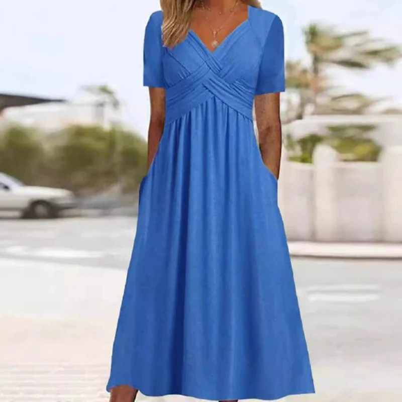Hainah | V-Ausschnitt Schmeichelndes Kleid