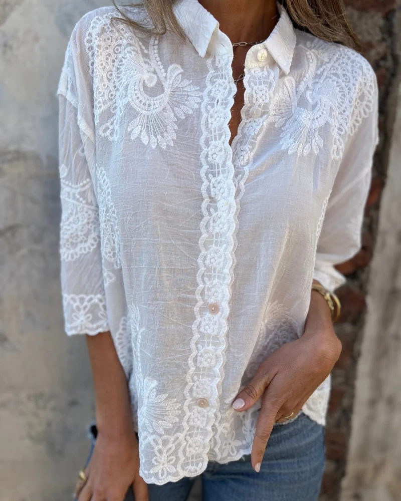 Iarel | Schicke Spitzenbestickte Bluse