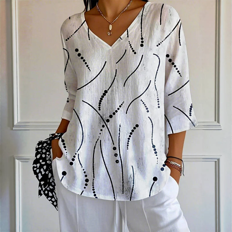 Esmee | Bluse mit verspieltem Linienmuster und luftiger Passform