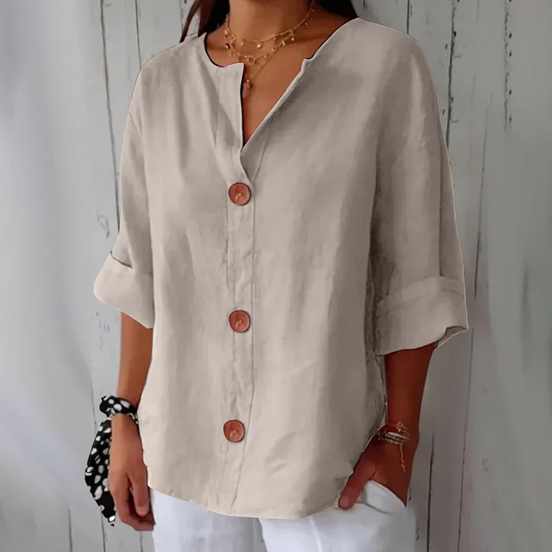 Liore | Minimalistische Bluse mit vertikaler Struktur