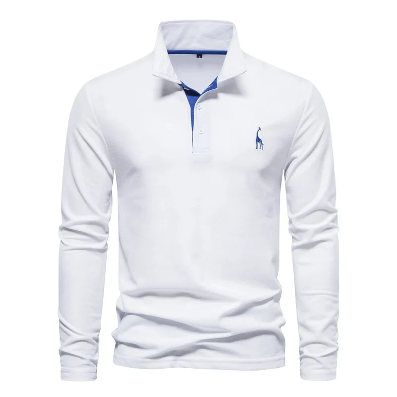 Bequemes Langarm-Poloshirt