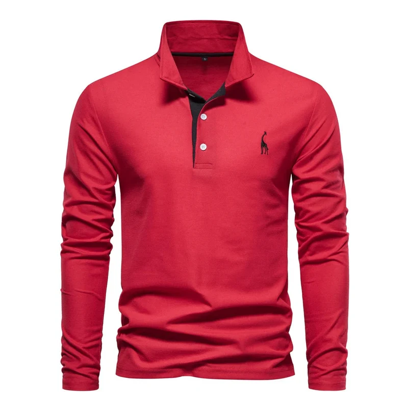 Bequemes Langarm-Poloshirt