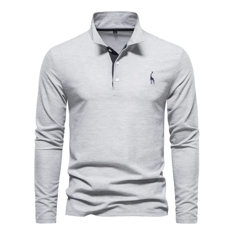 Bequemes Langarm-Poloshirt