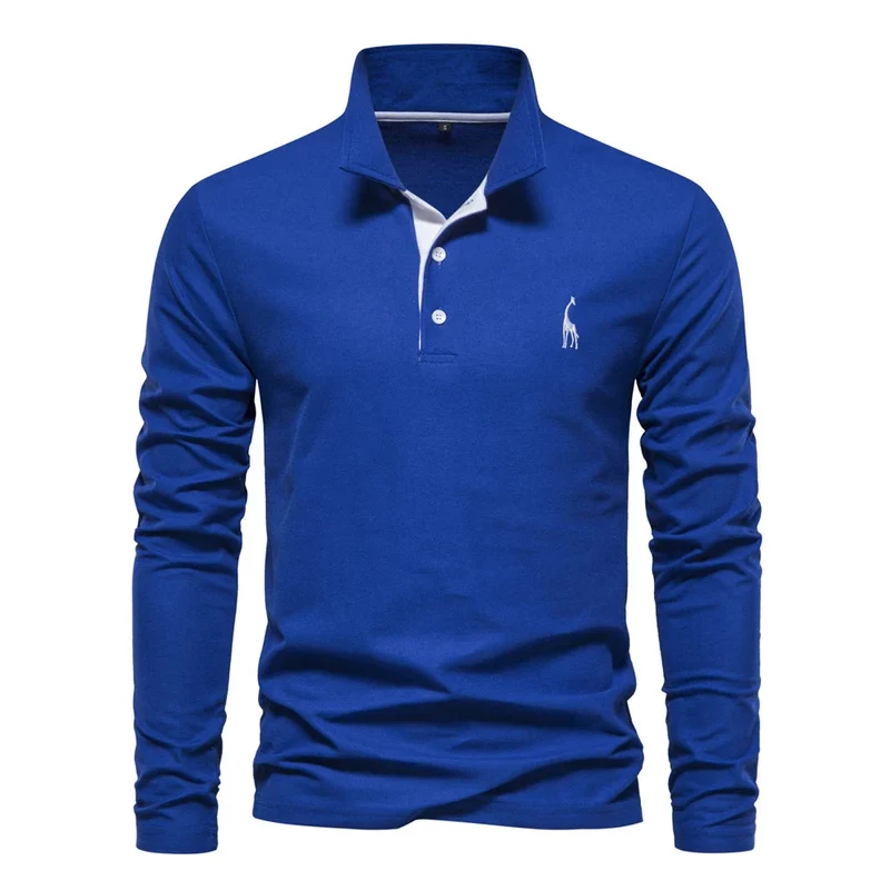 Bequemes Langarm-Poloshirt
