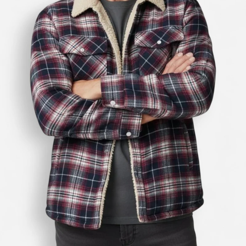 Gefütterte Holzfäller Hemdjacke für Herren