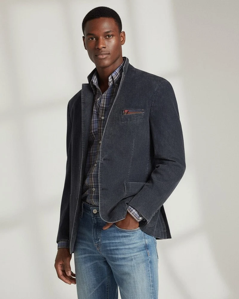 Casual Herrenblazer aus Baumwolle mit großen aufgesetzten Taschen