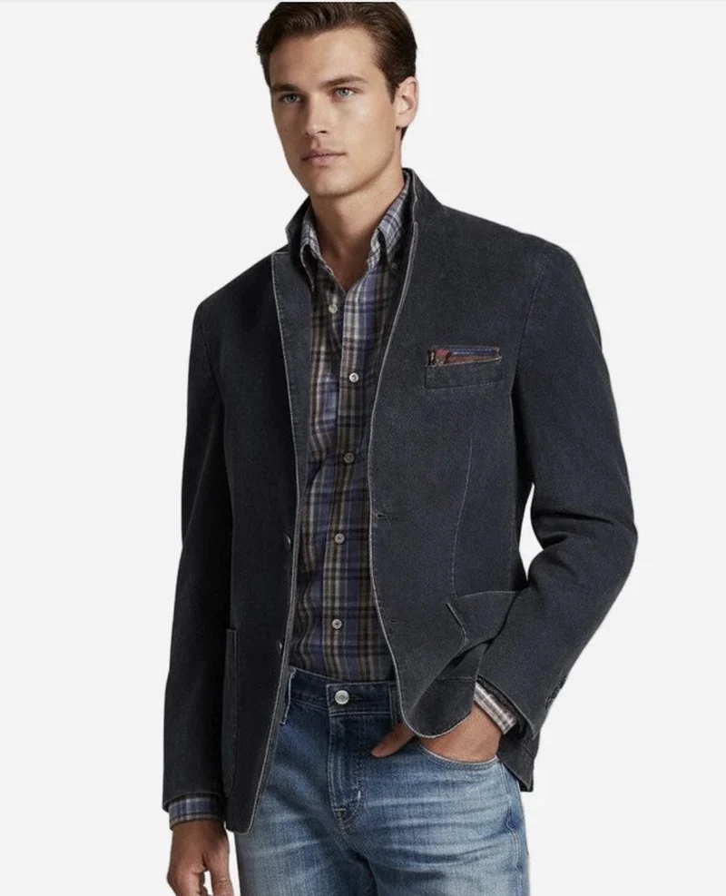 Casual Herrenblazer aus Baumwolle mit großen aufgesetzten Taschen