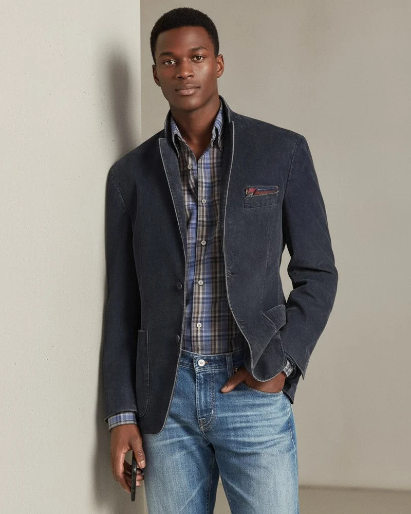 Casual Herrenblazer aus Baumwolle mit großen aufgesetzten Taschen