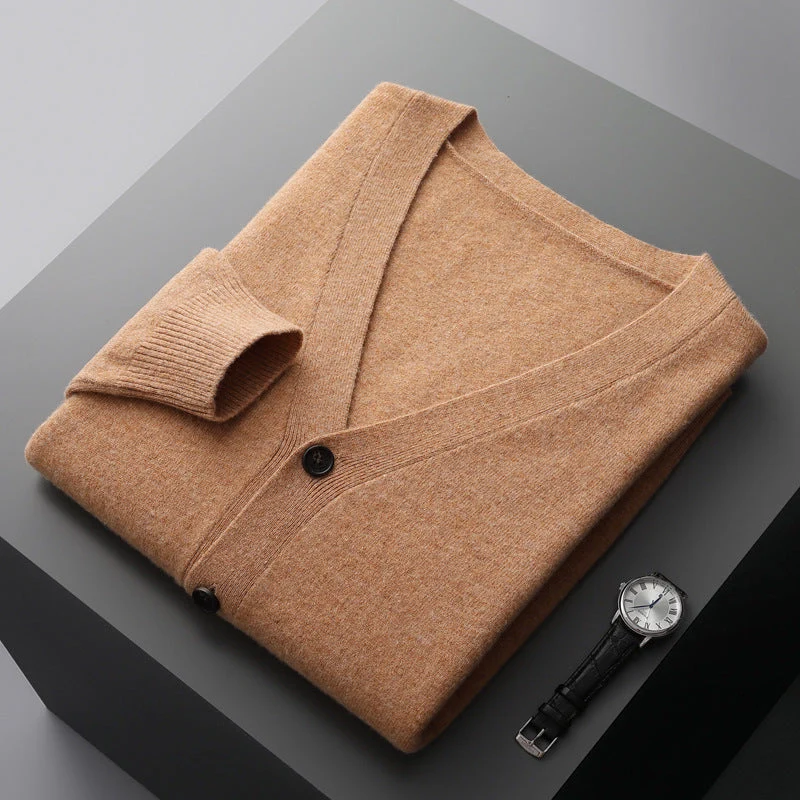 Klassischer Herren Knit Cardigan mit Knöpfen und V-Ausschnitt