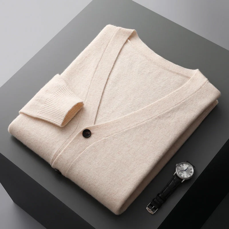 Klassischer Herren Knit Cardigan mit Knöpfen und V-Ausschnitt