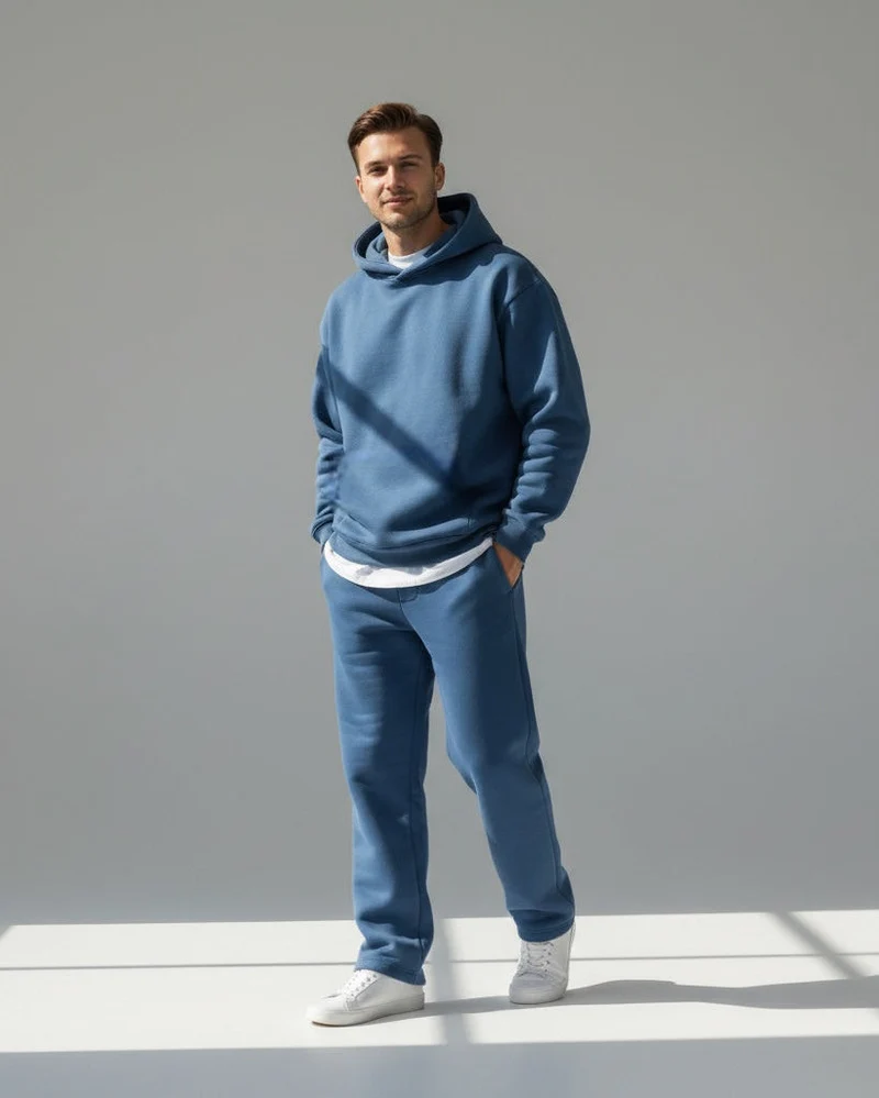 Oversized Loungewear Set für Herren mit Kapuzen Sweatshirt und Jogginghose