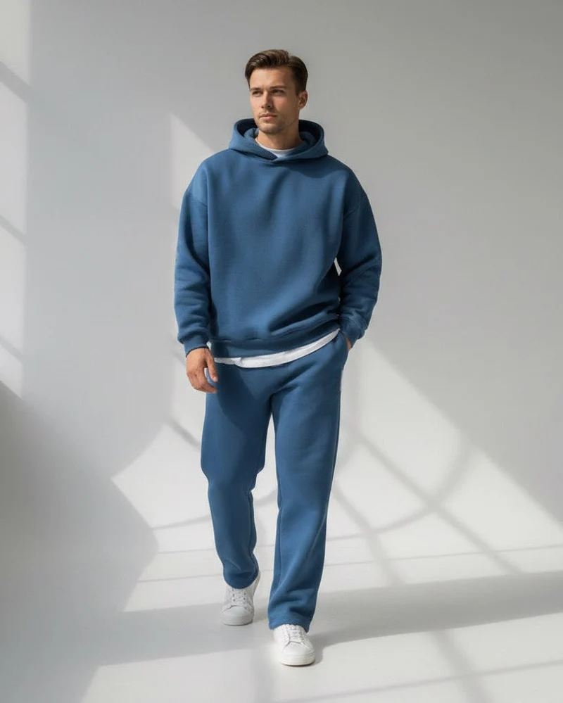 Oversized Loungewear Set für Herren mit Kapuzen Sweatshirt und Jogginghose