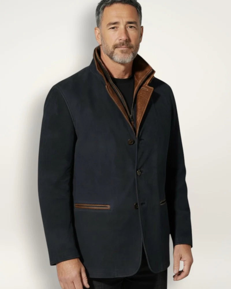 Jacke für Herren mit Reißverschluss-Stehkragen im Blazer-Stil