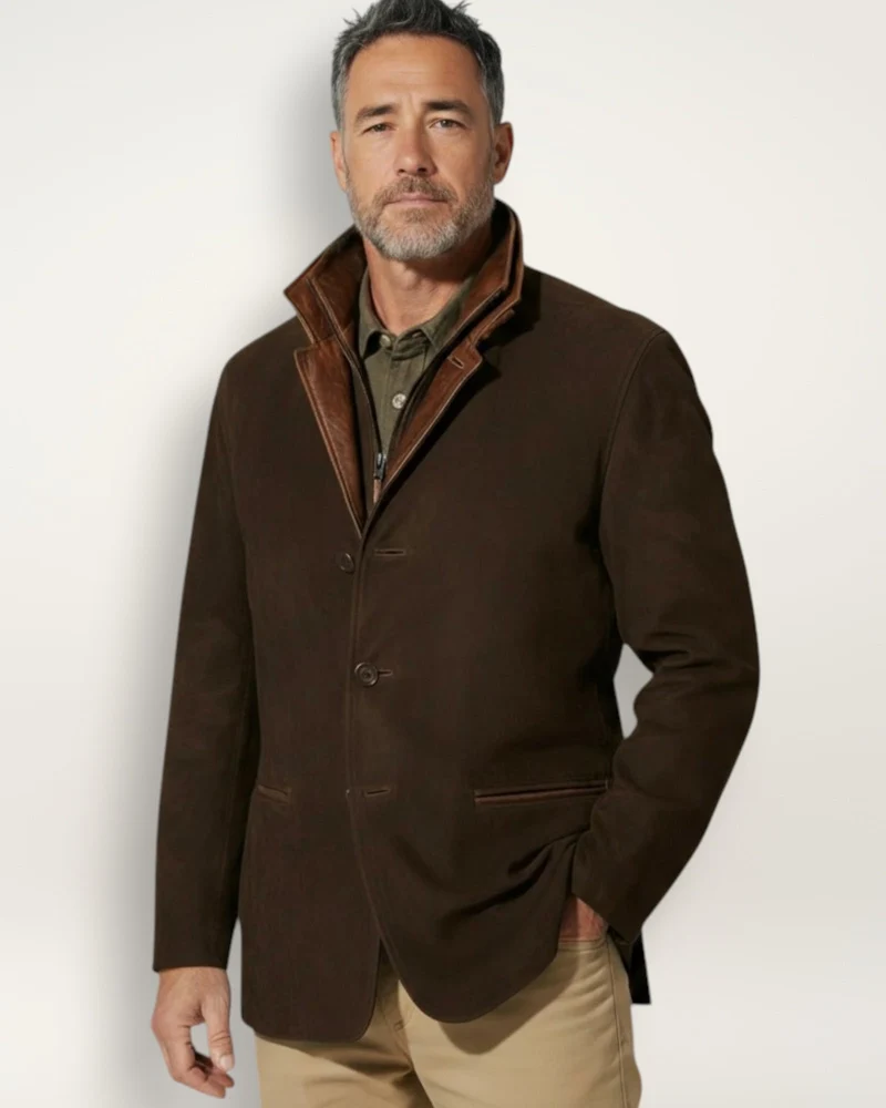 Jacke für Herren mit Reißverschluss-Stehkragen im Blazer-Stil