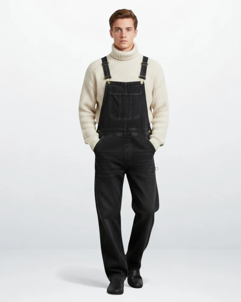 Jeans Latzhose für Herren mit verstellbaren Trägern - lang