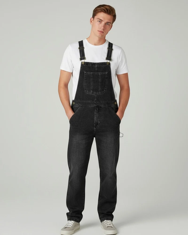 Jeans Latzhose für Herren mit verstellbaren Trägern - lang