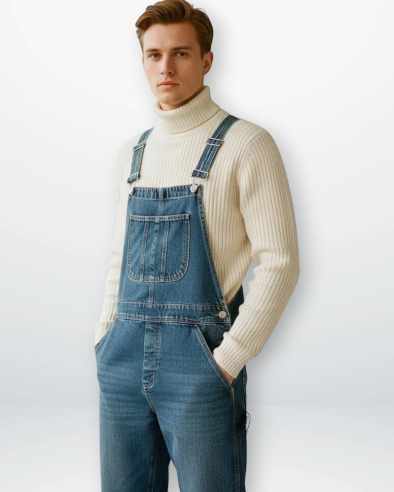 Jeans Latzhose für Herren mit verstellbaren Trägern - lang