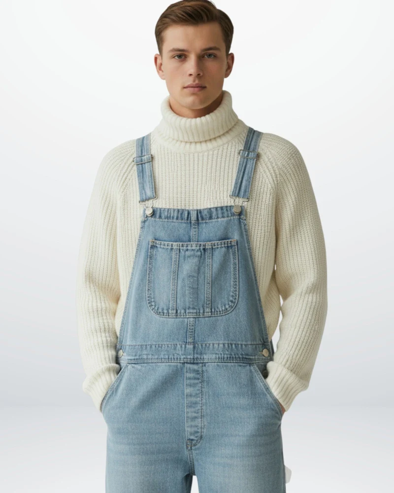 Jeans Latzhose für Herren mit verstellbaren Trägern - lang
