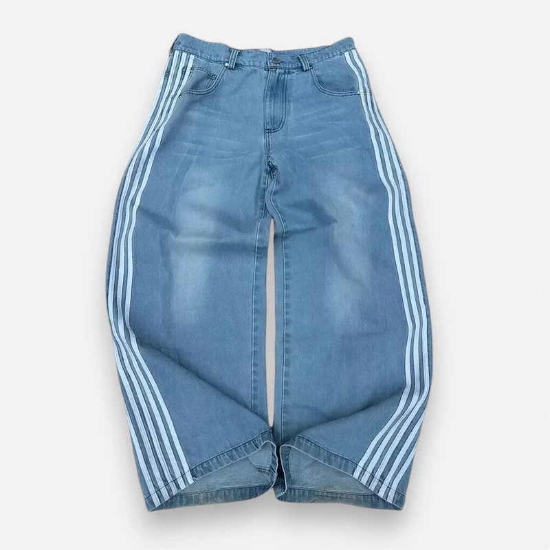 Straight Leg Baggy Jeans für Herren in hellem Denimblau