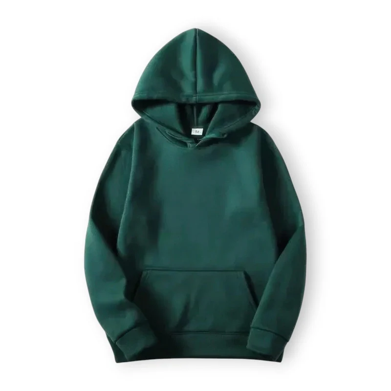 Basic Hoodie für Damen mit Kapuze und Kordelzug einfarbig