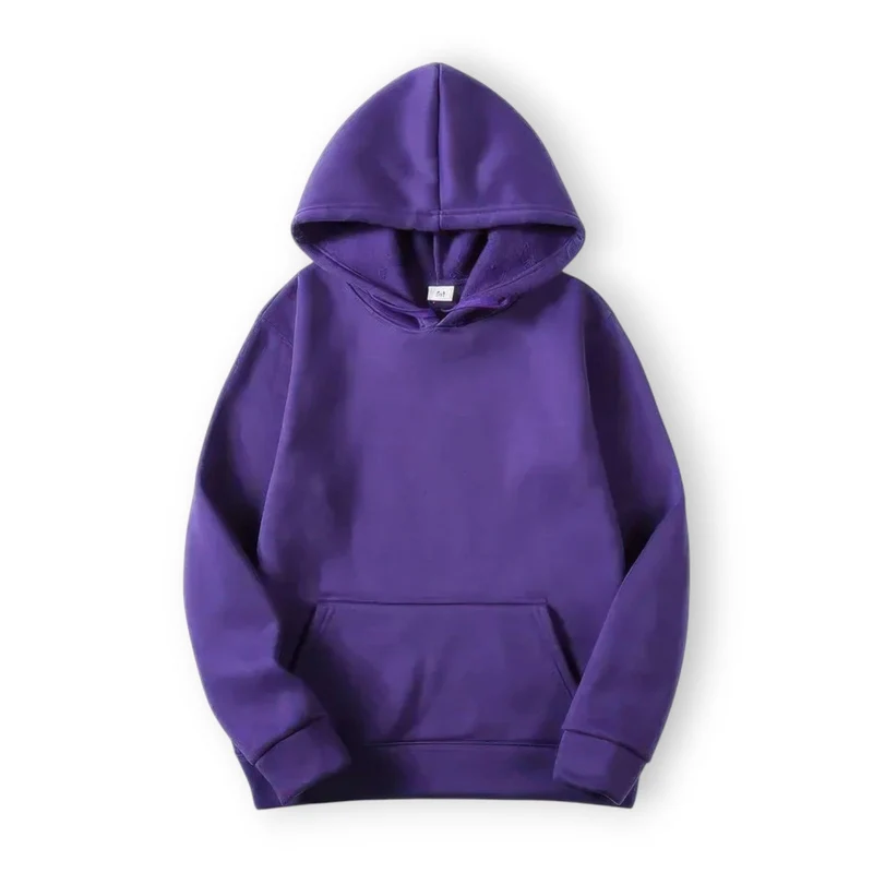 Basic Hoodie für Damen mit Kapuze und Kordelzug einfarbig