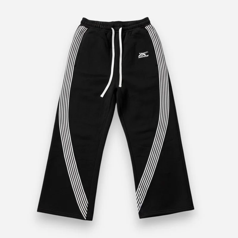 Baggy Jogginghose für Herren mit Streifen und ohne Bündchen am Bein