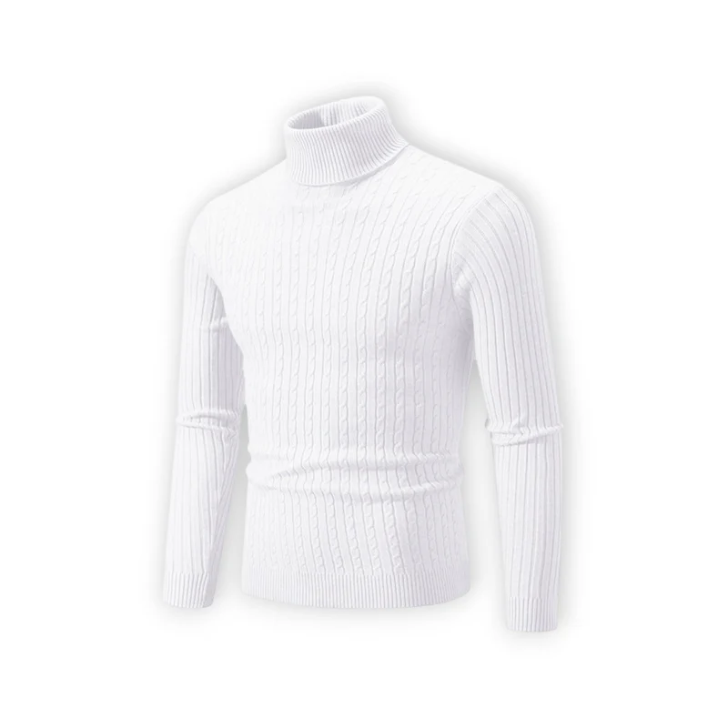 Klassischer Rollkragenpullover für Herren mit Rippstruktur