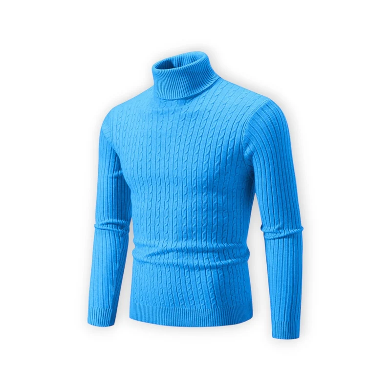 Klassischer Rollkragenpullover für Herren mit Rippstruktur
