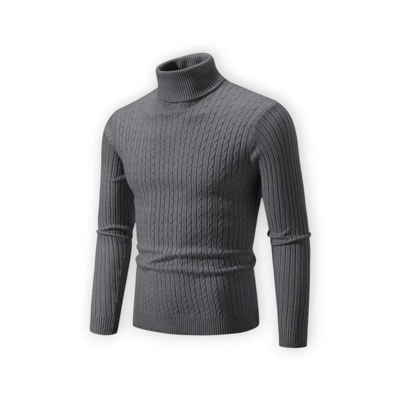 Klassischer Rollkragenpullover für Herren mit Rippstruktur