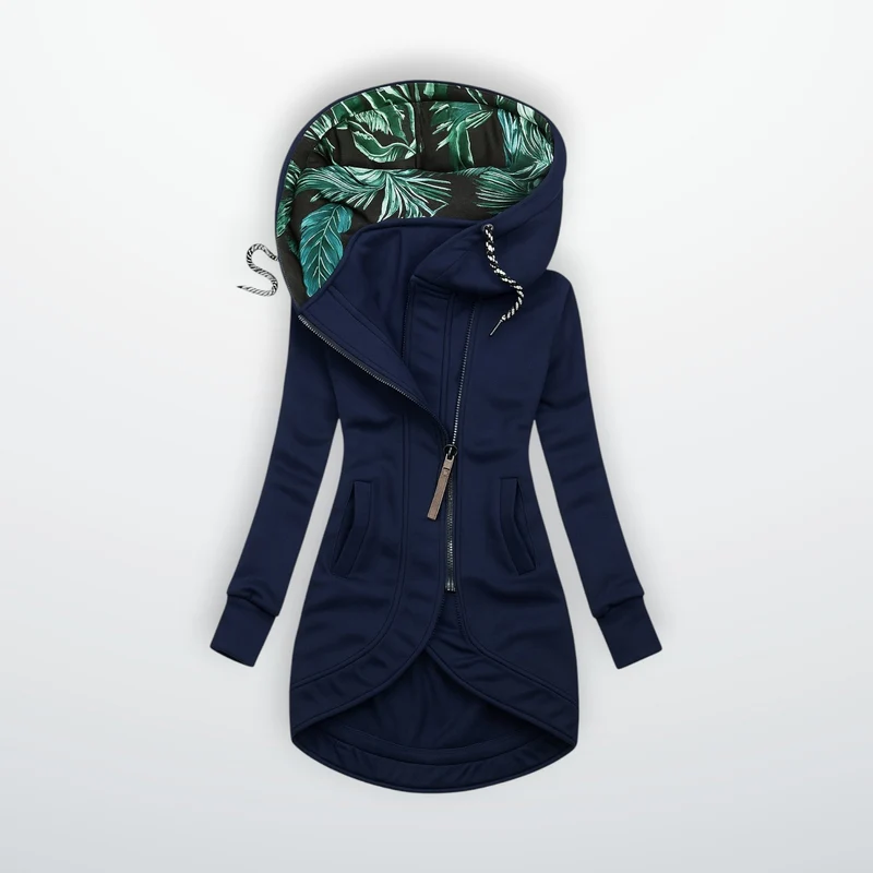 Winddichte Winterjacke für Damen mit verlängertem Rücken