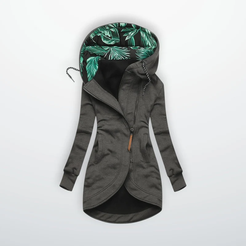 Winddichte Winterjacke für Damen mit verlängertem Rücken