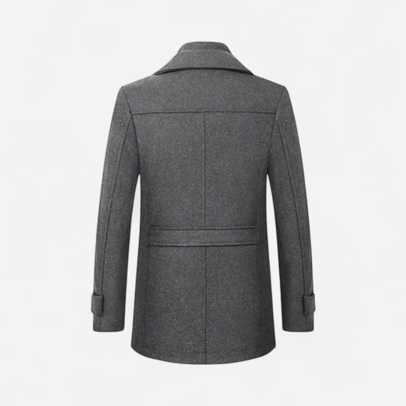Gefütterte City-Winterjacke für Herren im Mantel-Look mit hohem Reißverschlusskragen