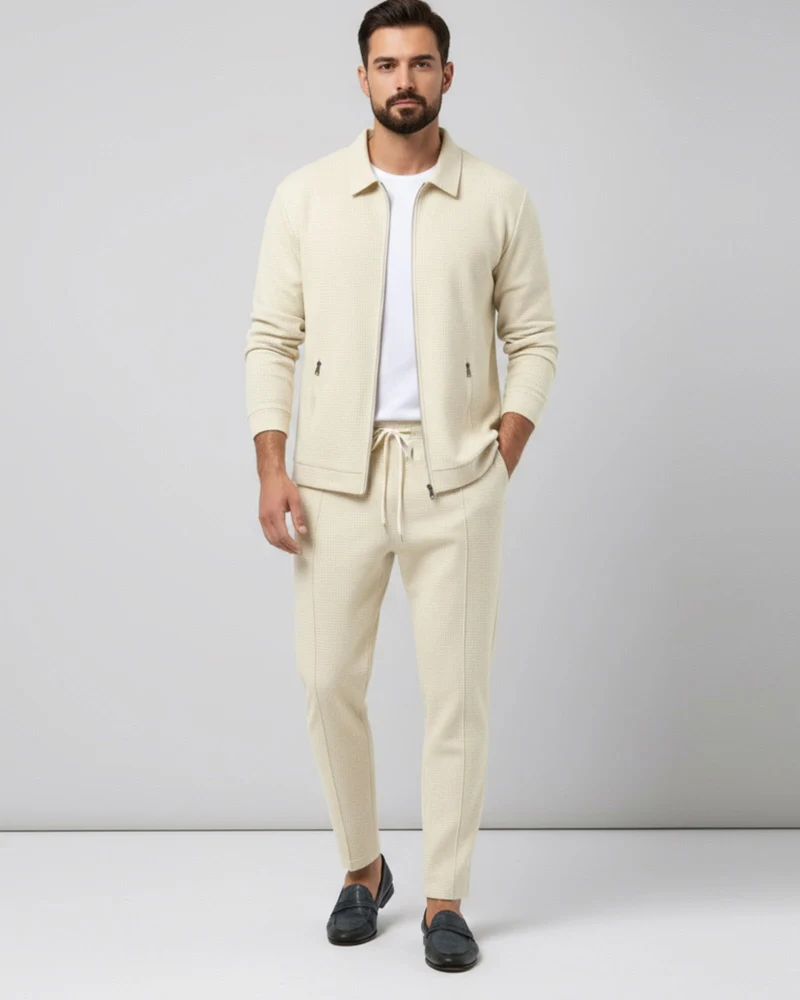 Herren Set aus Jacke mit Umlegekragen und Schlupfhose