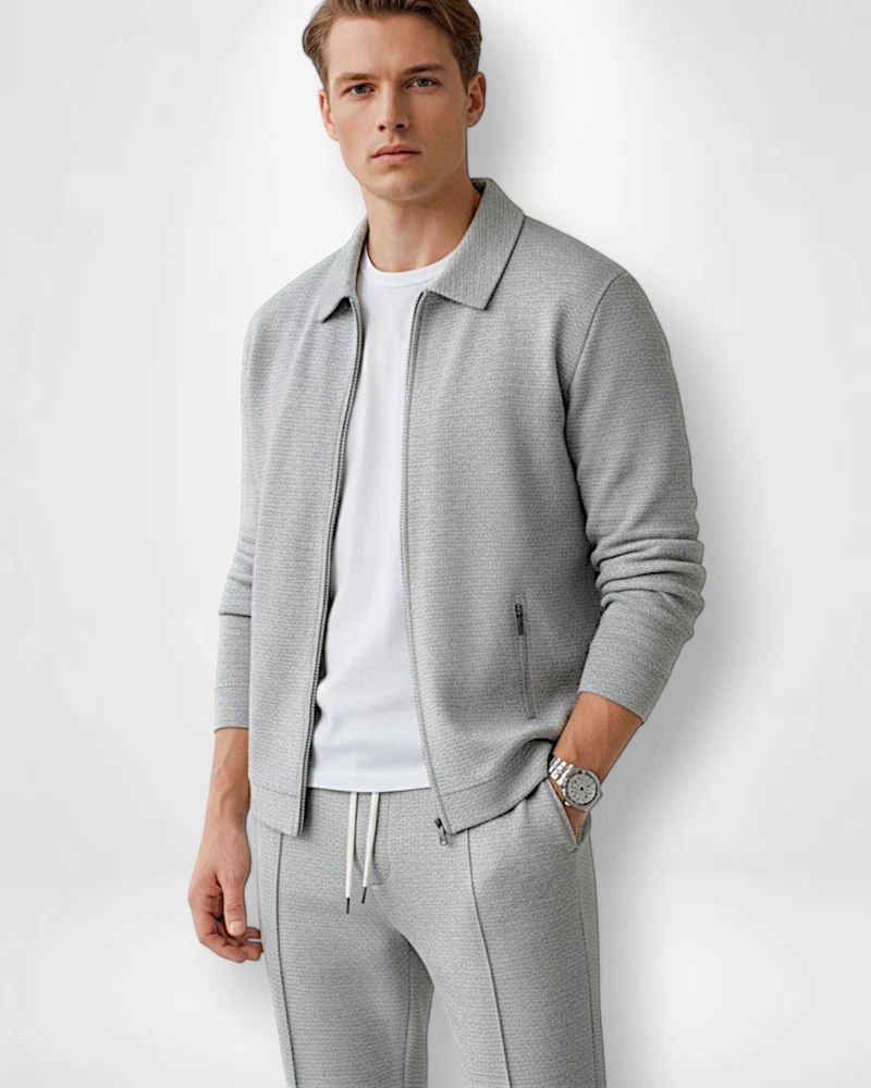 Herren Set aus Jacke mit Umlegekragen und Schlupfhose