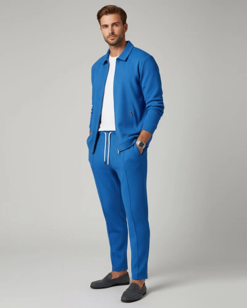 Herren Set aus Jacke mit Umlegekragen und Schlupfhose