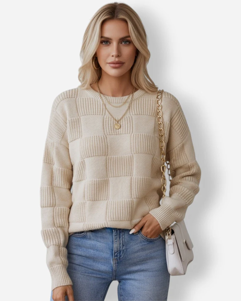 Strickjacke für Damen mit Panorama-Muster und gemütlicher Textur