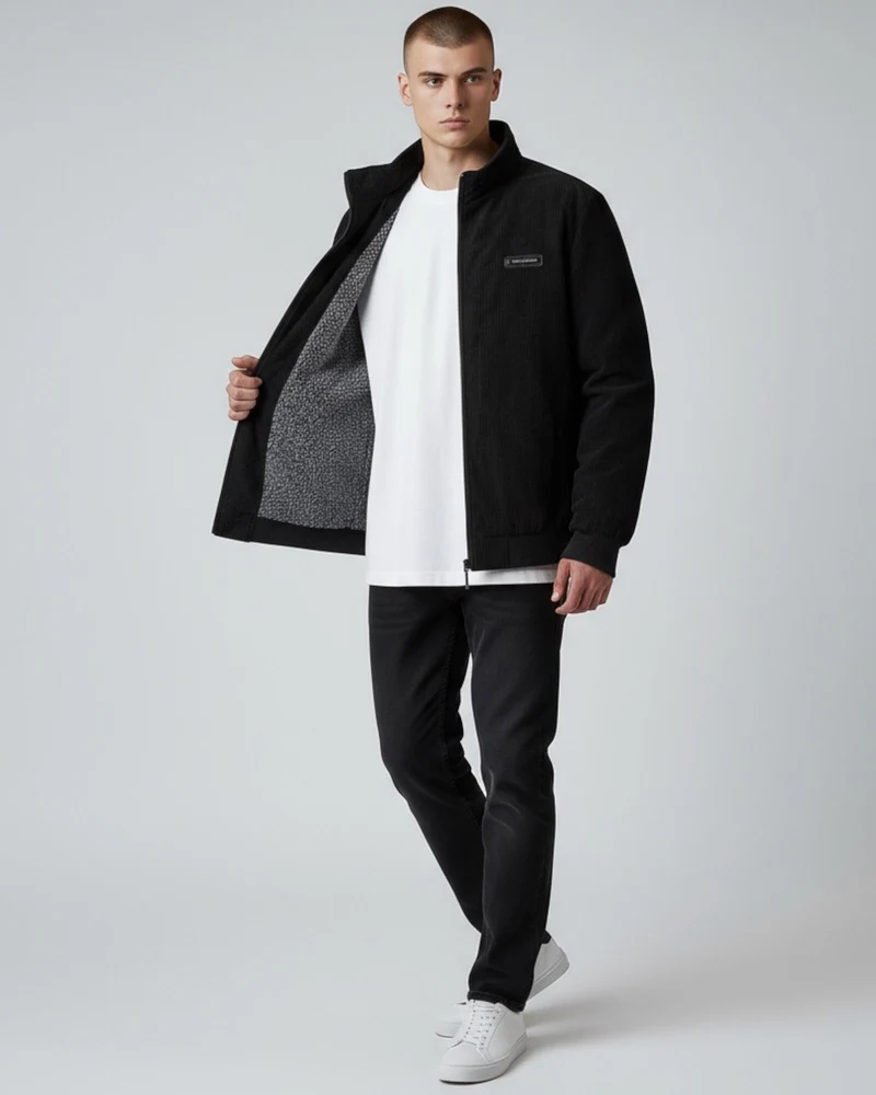 Blouson für Herren mit Stehkragen und warmem Innenfutter