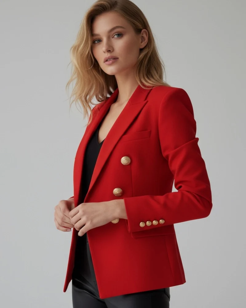 Taillierter eleganter Blazer für Damen mit goldenen Knöpfen