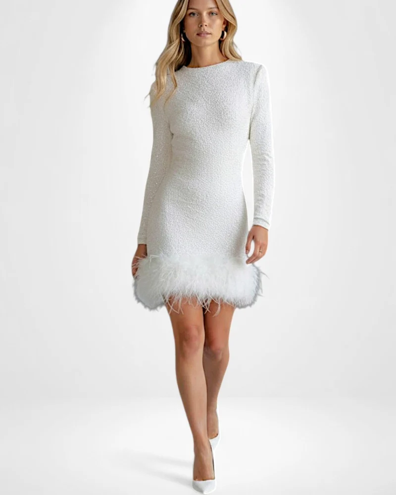Langarm Mini Strickkleid – figurbetont