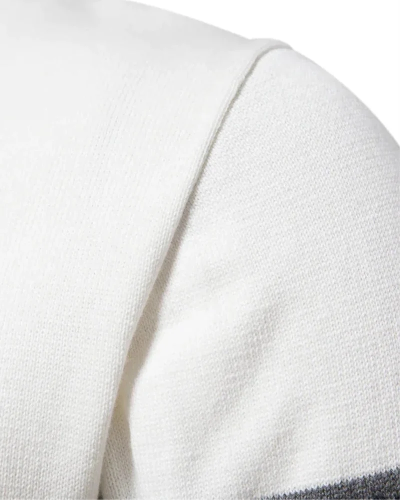 Half Zip Pullover Sweater mit Retro-Muster für Herren