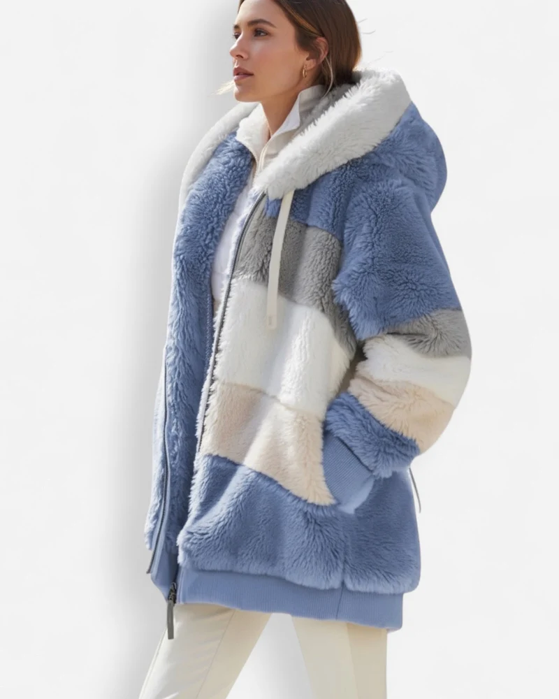 Leichte Fleece Jacke für Damen mit Kapuze