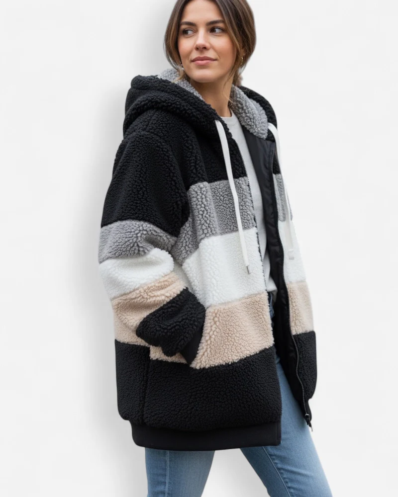 Leichte Fleece Jacke für Damen mit Kapuze